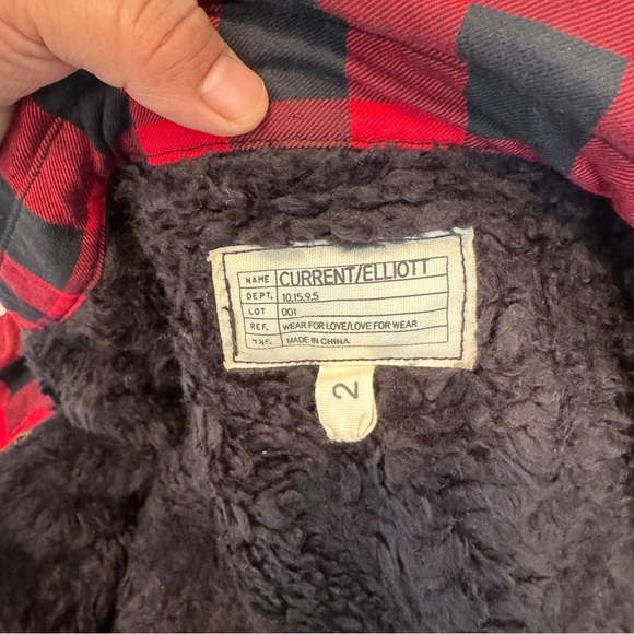 Current Elliott Red Black Plaid Sherpa Workman Shacket Jacket Size 2/ M - Picture 11 of 14
